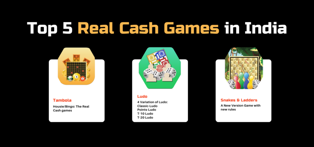 top 5 real cash games in India